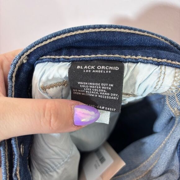 Black Orchard Gigi High Rise Straight Leg NEW Size 24 Color Little Boy Blue - Picture 9 of 15